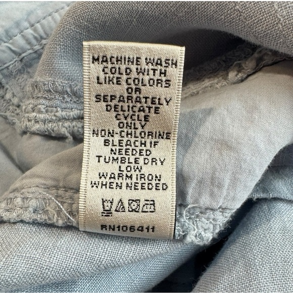 Neiman Marcus Blue 100% Linen Pants with Crochet Detail Size XS NWOT - Picture 7 of 7